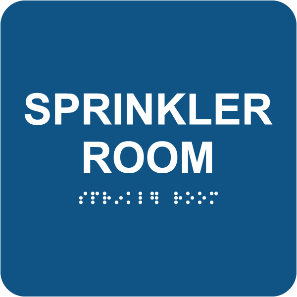 Sprinkler Room Sign with Braille