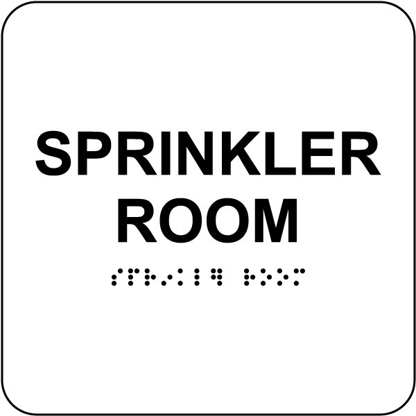 Sprinkler Room Sign with Braille