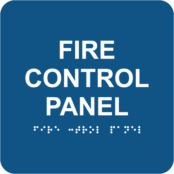 Fire Control Panel Sign with Braille