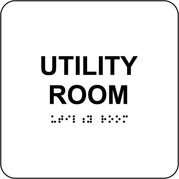 Utility Room Sign with Braille