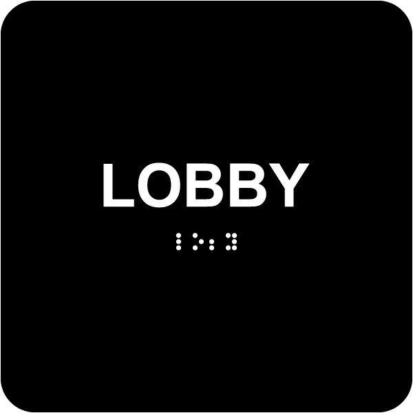 Lobby Sign with Braille