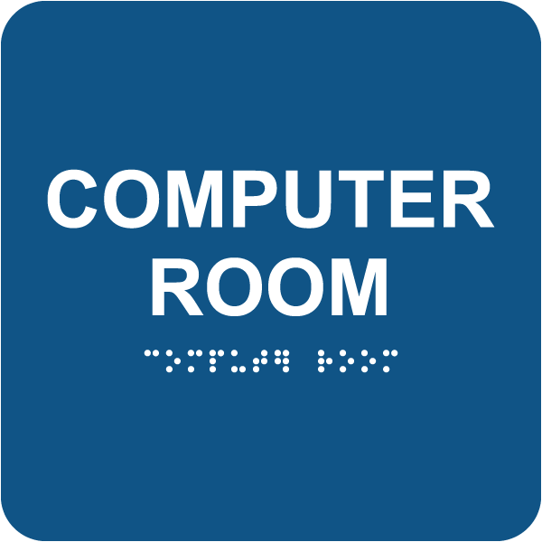 Computer Room Sign with Braille