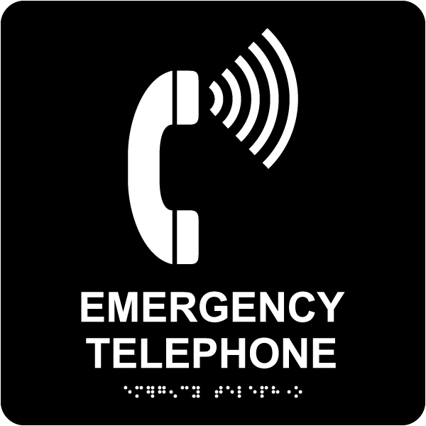 Emergency Telephone Sign with Braille