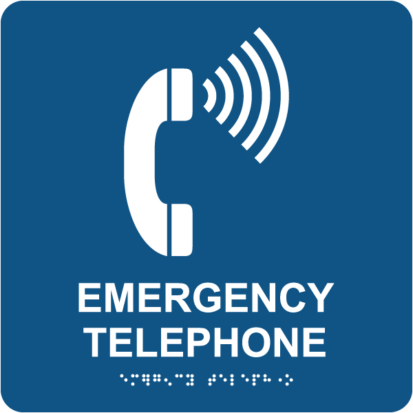 Emergency Telephone Sign with Braille