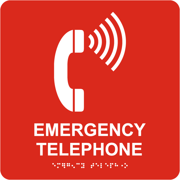 Emergency Telephone Sign with Braille