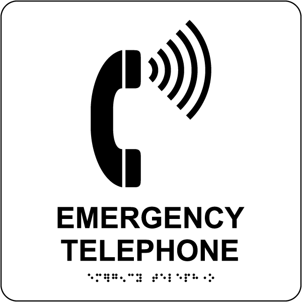 Emergency Telephone Sign with Braille