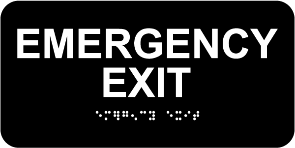Emergency Exit Sign with Braille