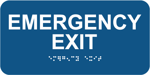 Emergency Exit Sign with Braille