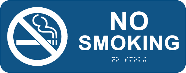 Horizontal No Smoking Sign with Braille
