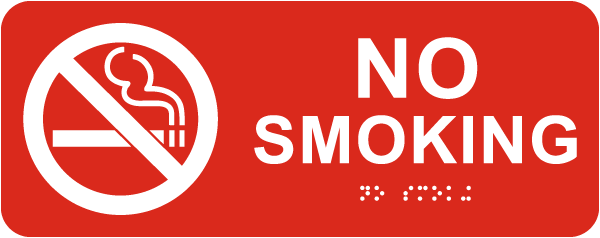 No Smoking Sign with Braille