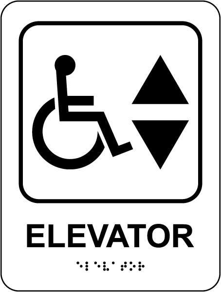 Accessible Elevator Sign with Braille