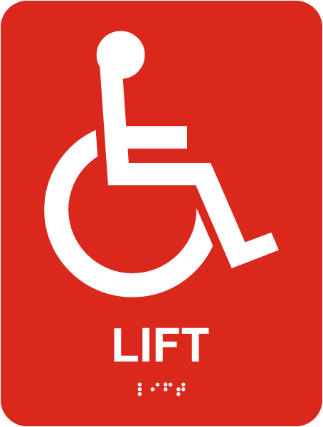 Accessible Lift Sign with Braille