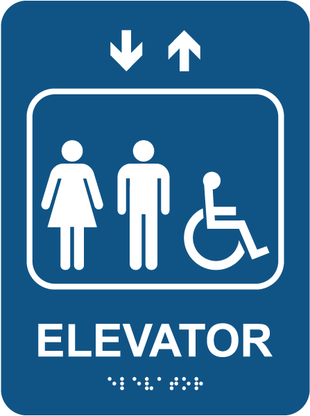 Elevator Accessible Sign with Braille