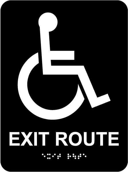 Exit Route Sign with Braille