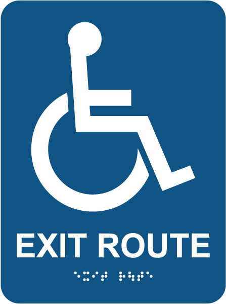 Exit Route Sign with Braille