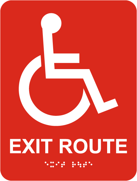 Exit Route Sign with Braille