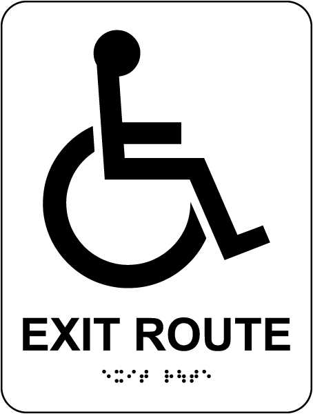 Exit Route Sign with Braille