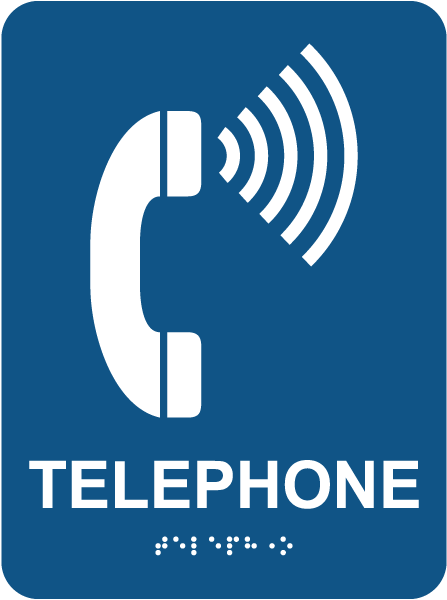 Telephone Sign with Braille