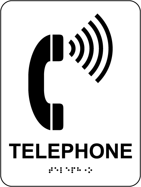 Telephone Sign with Braille