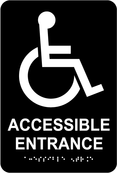Accessible Entrance Sign with Braille
