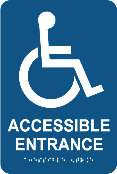 Accessible Entrance Sign with Braille