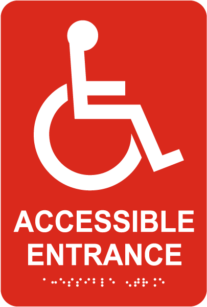 Accessible Entrance Sign with Braille