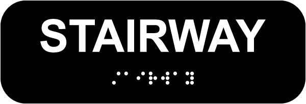 Stairway Sign with Braille