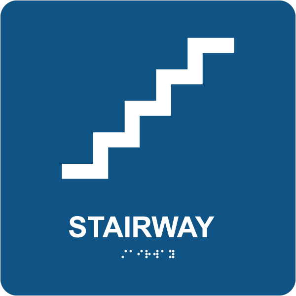 Stairway Square Sign with Braille