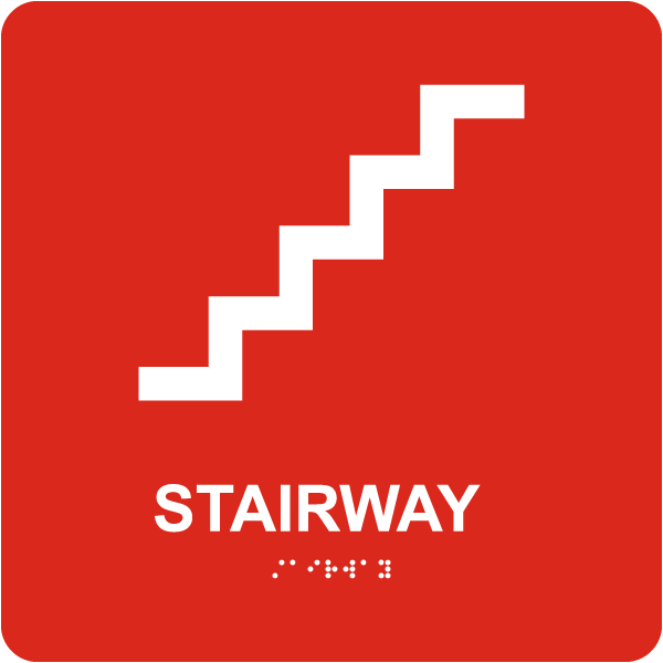 Stairway Square Sign with Braille