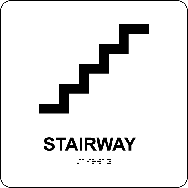 Stairway Square Sign with Braille