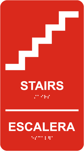 Bilingual Stairs Sign with Braille
