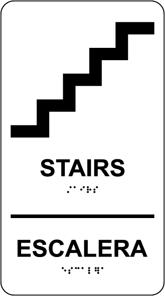 Bilingual Stairs Sign with Braille