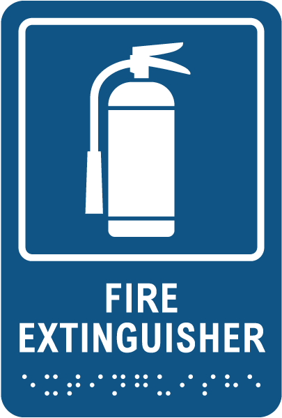 Fire Extinguisher Sign with Braille