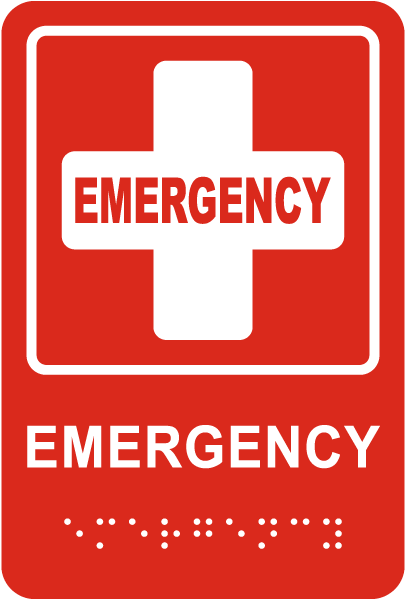 Emergency Sign with Braille