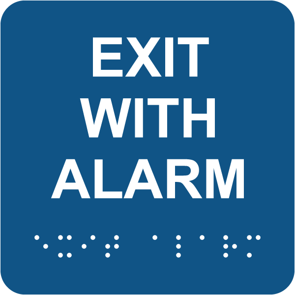 Exit With Alarm Sign with Braille