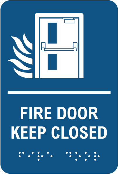 Fire Door Keep Closed Sign with Braille