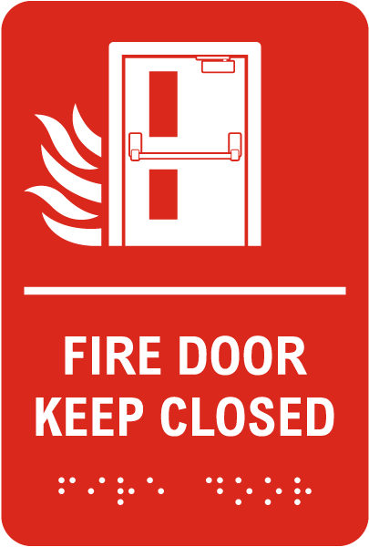 Fire Door Keep Closed Sign with Braille