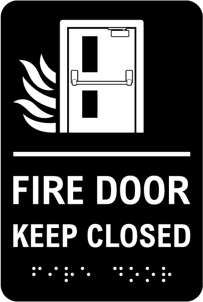 Keep Closed Fire Door Sign with Braille