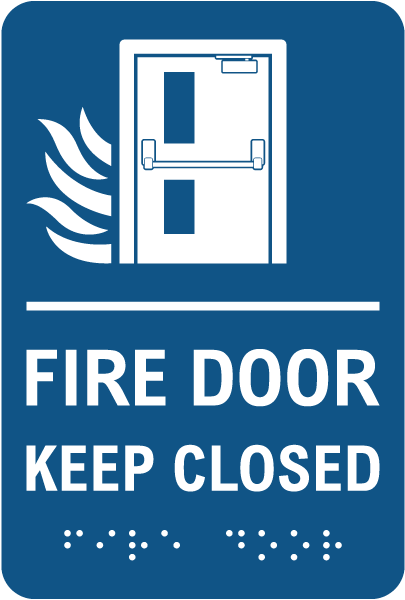 Keep Closed Fire Door Sign with Braille
