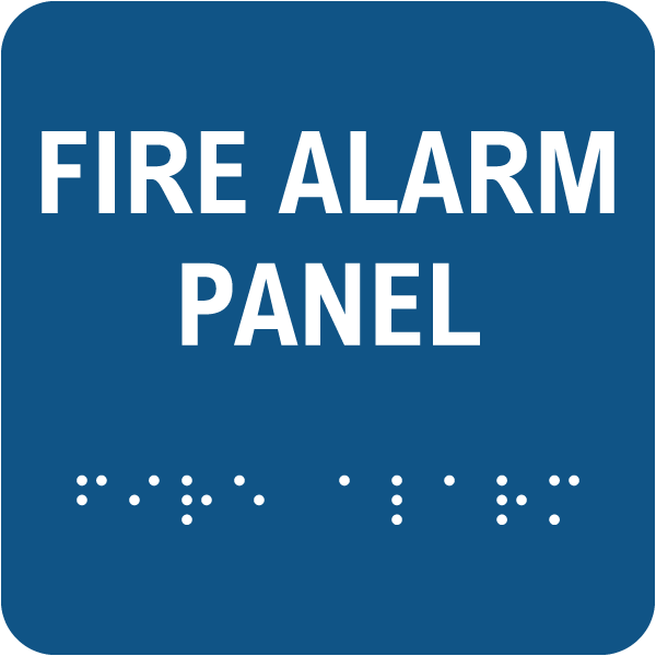 Fire Alarm Panel Sign with Braille