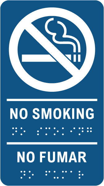 No Smoking Bilingual Sign with Braille