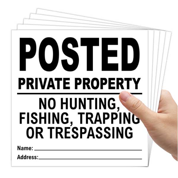 White Posted Private Property Sign