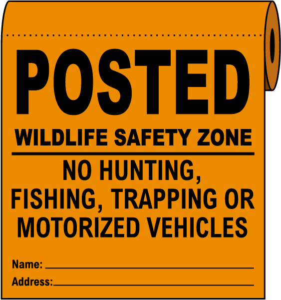 Orange Posted Wildlife Safety Zone Signs On a Roll