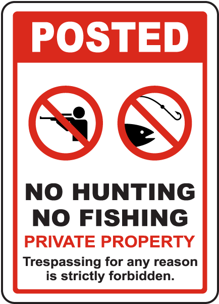Posted No Hunting No Fishing Sign