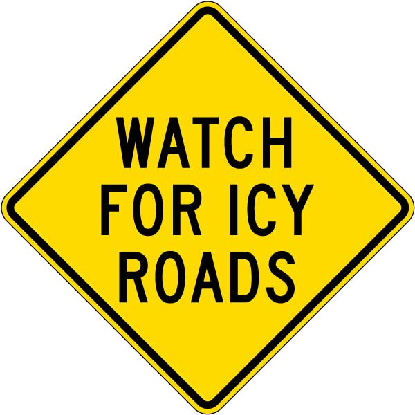 Watch for Icy Roads Sign