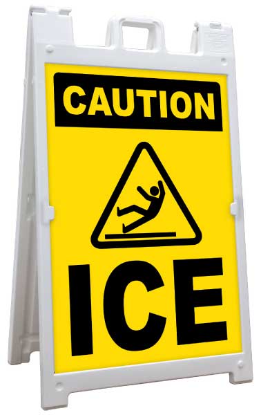 Caution Ice A-Frame Sign