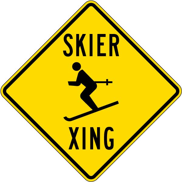 Skier Xing Sign