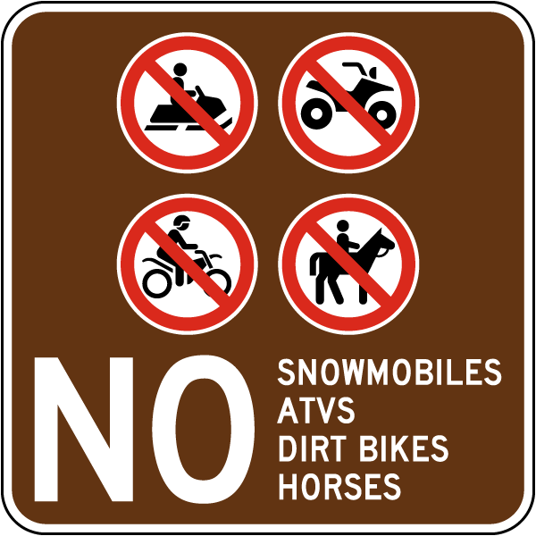 Campground No Off-Road Vehicles or Horses Sign