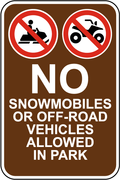 Campground No Off-Road Vehicles Allowed Sign