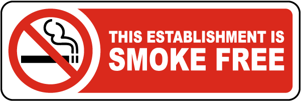 This Establishment is Smoke Free Label